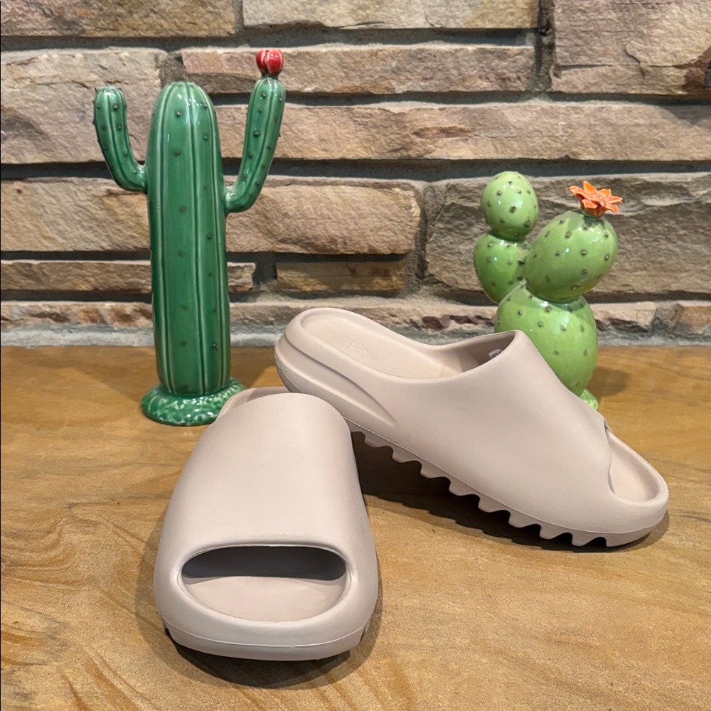 adidas Beige Slide Sandals